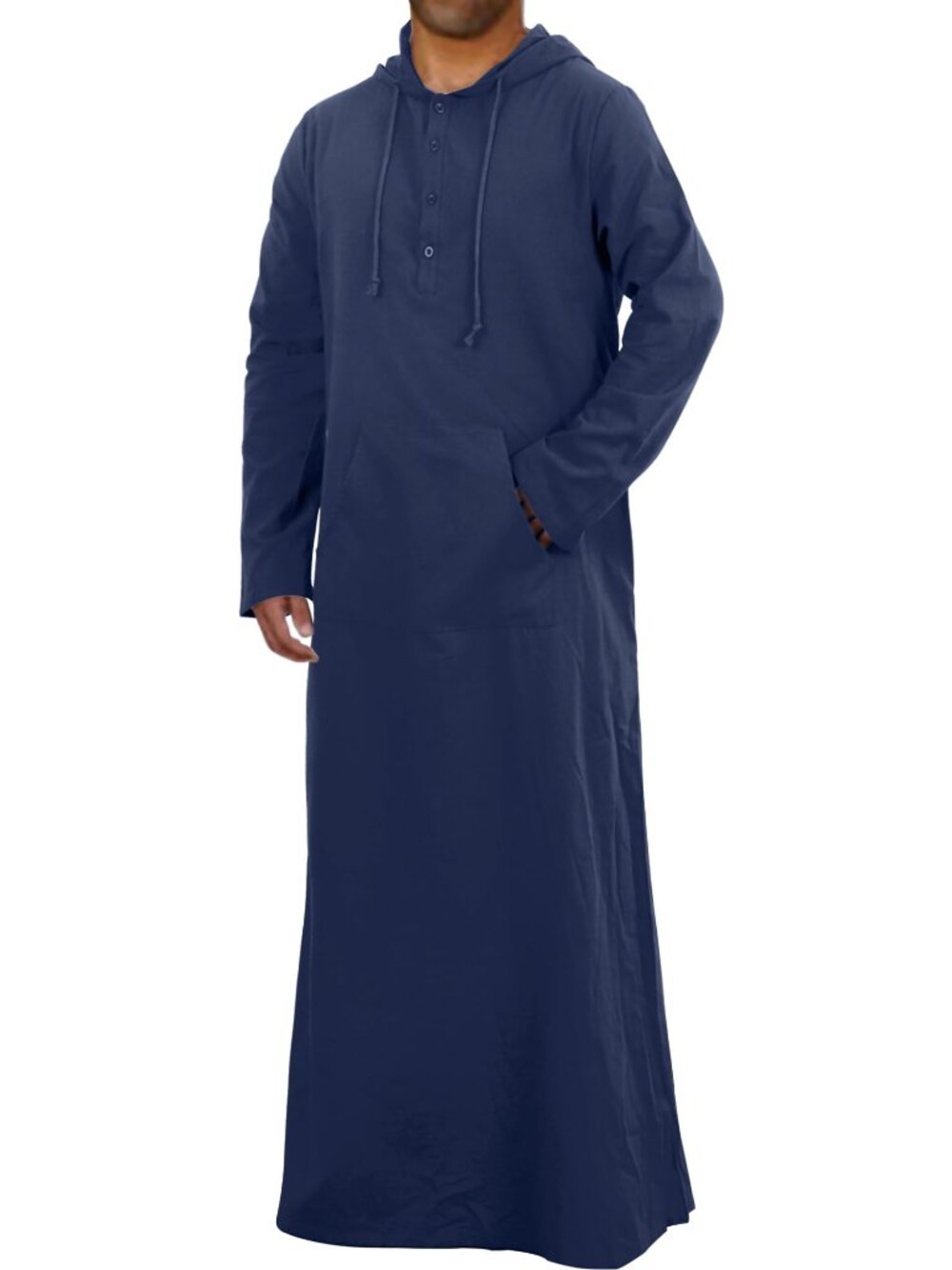 YAOHUOLE Thobe for Men Long Sleeve Thobes for Men Islam Hooded Muslim Robe Men